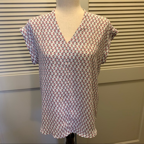 Pleione Tops - Pleione Print Blouse Cuffed Sleeve XS